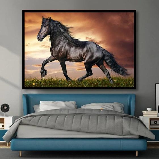 Imagem de Quadro Decorativo GRANDE Alta Resolução Para Sala Quarto Escritório Quadro Cavalo 90x60