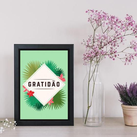 Imagem de Quadro Decorativo Gratidão Tropical 45X34Cm