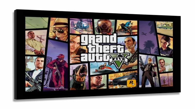 Imagem de Quadro decorativo GTA V - Jogos - em Tecido Canvas 130x60