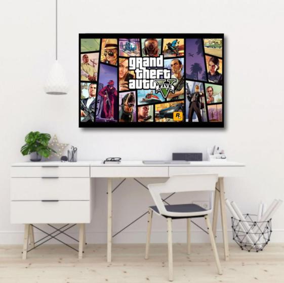 Imagem de Quadro Decorativo Gta V Jogos - Tela Em Tecido