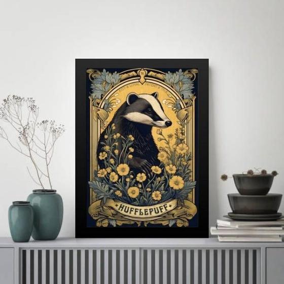 Imagem de Quadro Decorativo Guaxinim Hufflepuff 24X18Cm