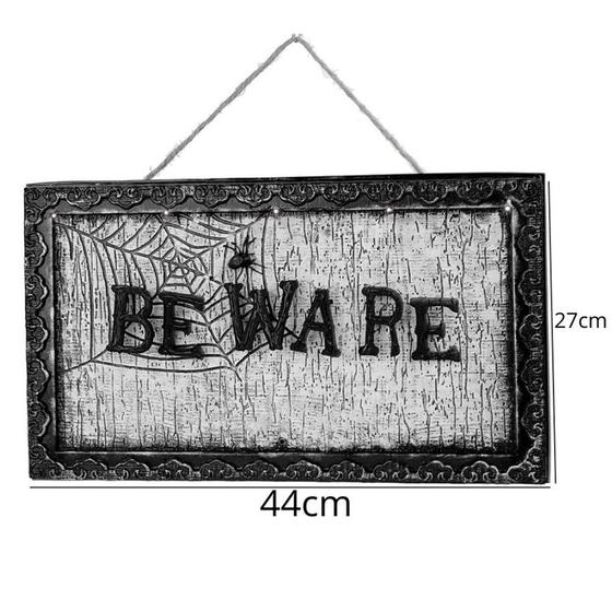 Imagem de Quadro Decorativo Halloween - BE WARE - com Som Luz e Movimento - 01 unidade - Cromus - Rizzo