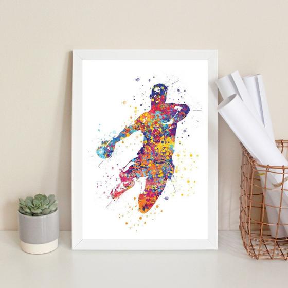 Imagem de Quadro Decorativo Handball - Aquarela 33x24cm - com vidro