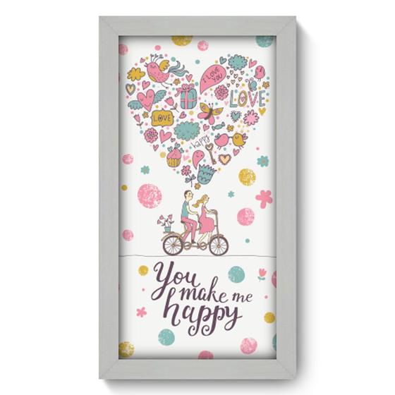 Imagem de Quadro Decorativo - Happy - 19cm x 34cm - 007qdob