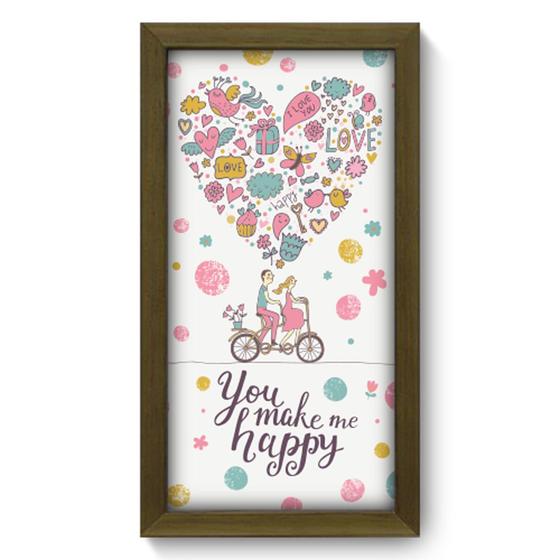 Quadro Decorativo - Happy - 19cm x 34cm - 007qdom - Allodi Imagem de Quadro Decorativo - Happy - 19cm x 34cm - 007qdom