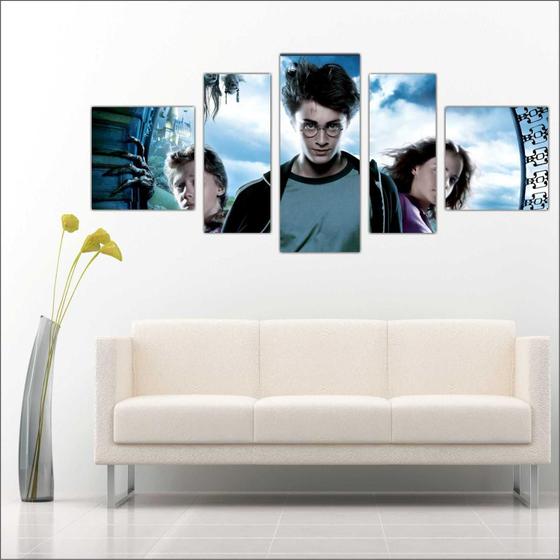 Imagem de Quadro Decorativo Harry Potter Decoração Salas Quartos Mosaico 5 Peças TT10