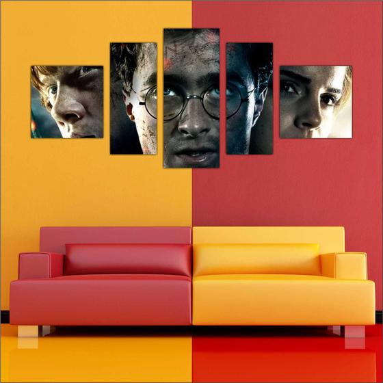 Quadro Decorativo Harry Potter Decoração Salas Quartos Mosaico 5 Peças TT8 Menor preço em Quadro Decorativo Harry Potter Decoração Salas Quartos Mosaico 5 Peças TT8