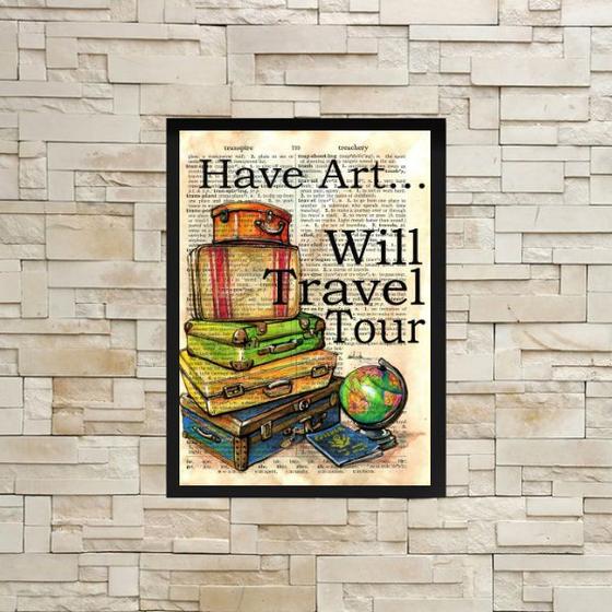 Imagem de Quadro Decorativo Have Art Travel 45x34cm - com vidro