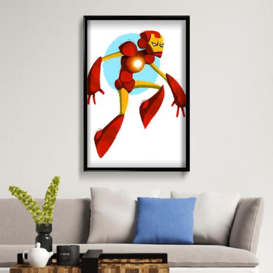 Imagem de Quadro Decorativo Homem de ferro 40x60 cm Placa Decorativa em MDF para Decoração de interiores