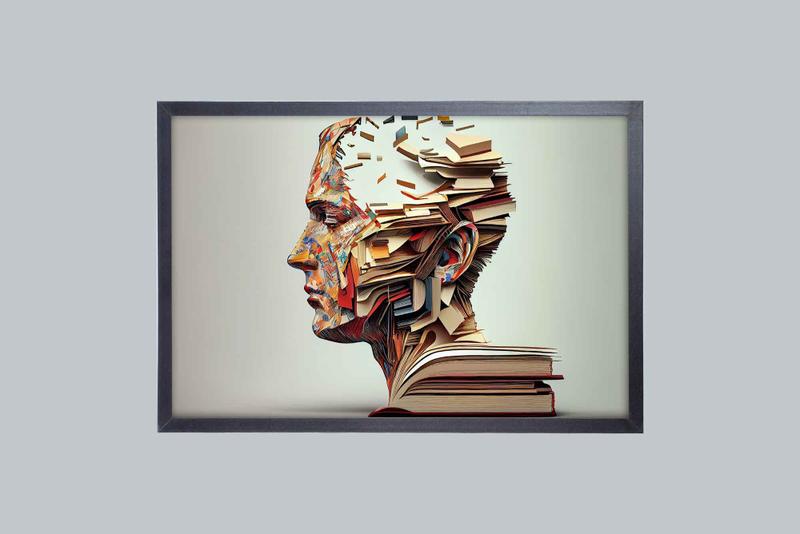 Imagem de Quadro Decorativo Homem Livro