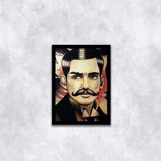 Imagem de Quadro Decorativo Homem Retrô Tatoo Style 24X18Cm