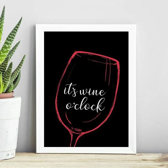 Imagem de Quadro Decorativo Hora Do Vinho 24x18cm - com vidro