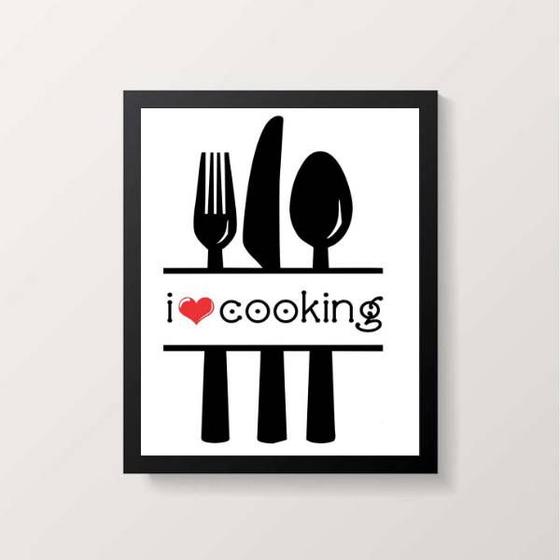 Imagem de Quadro Decorativo I Love Cooking 24x18cm - com vidro