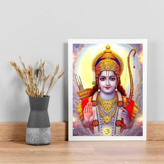 Imagem de Quadro Decorativo Indiano Jay Shree Ram 24x18cm - Com Vidro