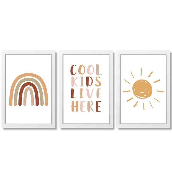 Imagem de Quadro Decorativo Infantil Boho Sol Arco-íris Cool Kids