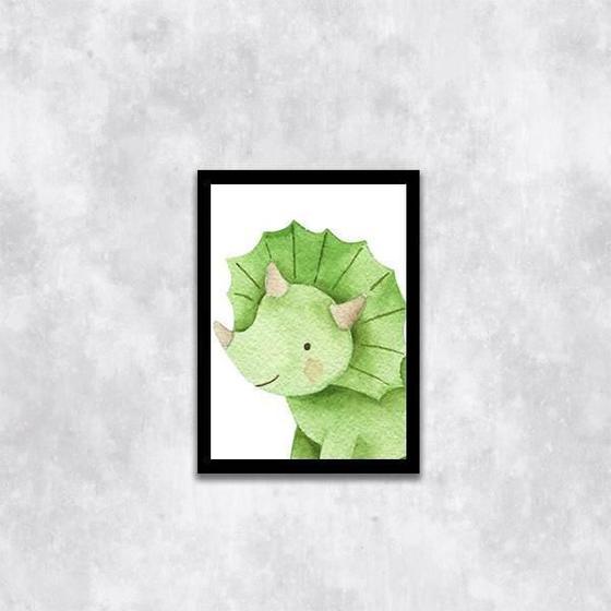 Imagem de Quadro Decorativo Infantil Dinossauro Baby Verde 24X18Cm