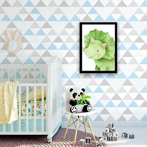 Imagem de Quadro Decorativo Infantil Dinossauro Baby Verde 34x23cm