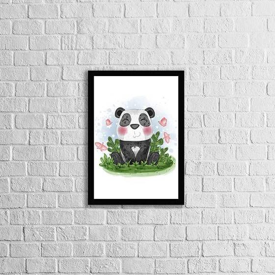 Imagem de Quadro Decorativo Infantil Estilo Aquarela Pandinha 45x34cm