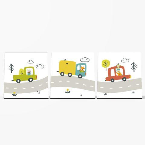 Imagem de Quadro Decorativo - Infantil - Estrada 3 quadros