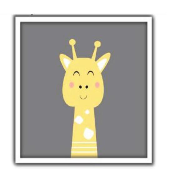 Imagem de Quadro decorativo infantil girafa girafinha para quarto bebe safari animais coloridos criança menino menina