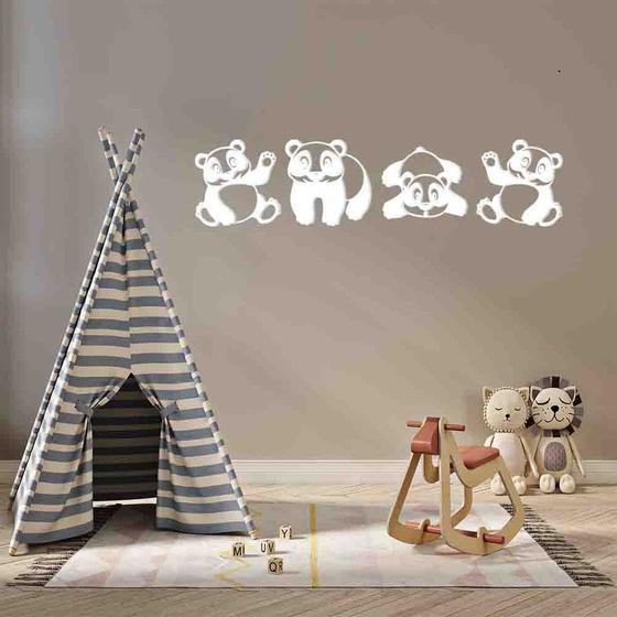 Imagem de Quadro Decorativo Infantil Panda Vazado  MDF 3mm