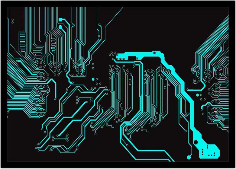 Imagem de Quadro Decorativo Informática Circuito Tecnologia Computação Lojas Salas Quartos Com Moldura RC026