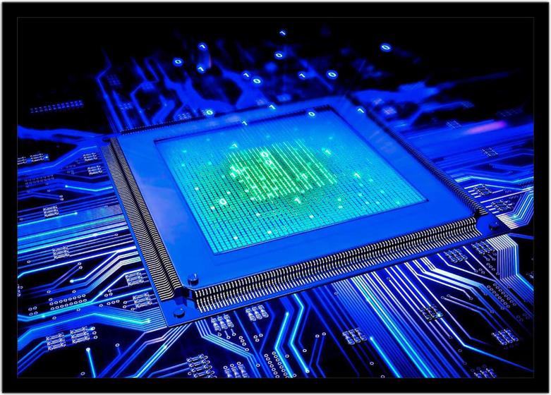 Imagem de Quadro Decorativo Informática Microprocessador Computação Lojas Salas Quartos Com Moldura RC018