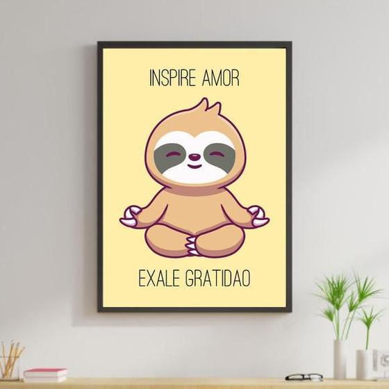 Imagem de Quadro Decorativo Inspire Amor Exale Gratidão Preguiça