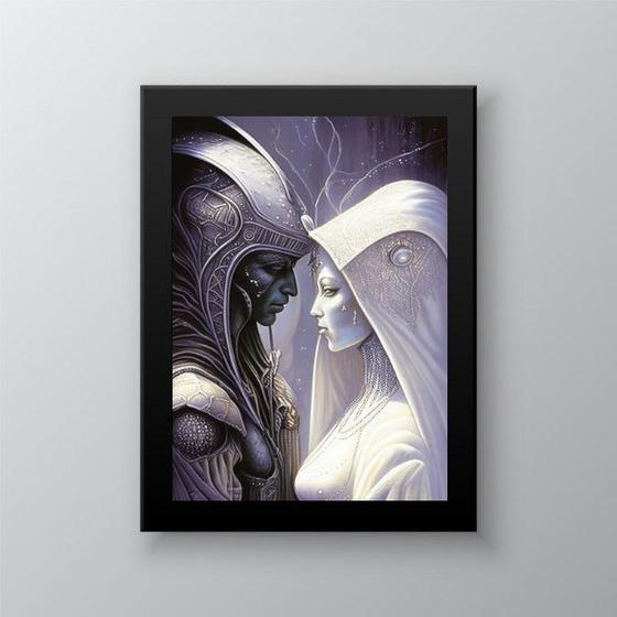 Imagem de Quadro Decorativo Ísis e Osiris 24x18cm - com vidro