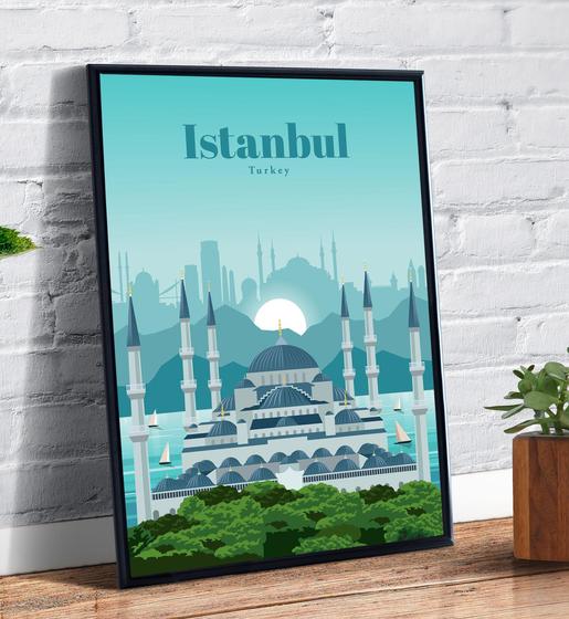Imagem de Quadro Decorativo Istambul Cidades Famosas Desenho