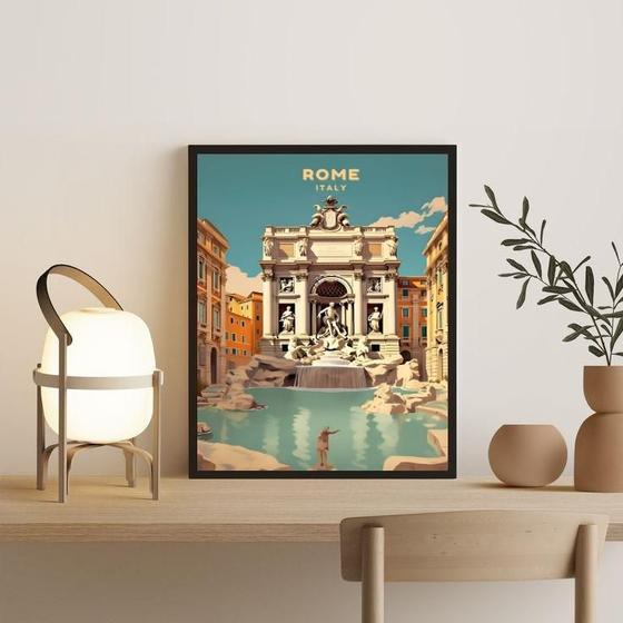 Imagem de Quadro Decorativo Itália - Roma 33X24Cm - Com Vidro