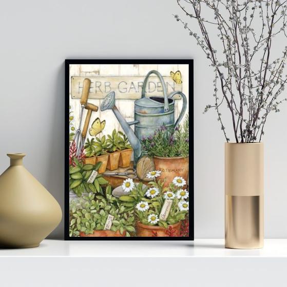 Imagem de Quadro Decorativo Jardim - Regador 24x18cm