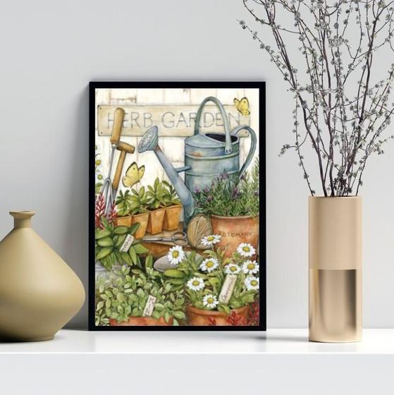 Imagem de Quadro Decorativo Jardim - Regador 45X34Cm - Com Vidro