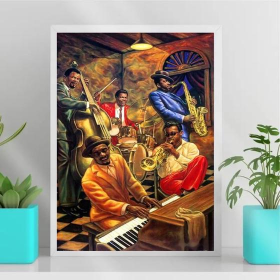 Imagem de Quadro Decorativo Jazz Band New Orleans 33x24cm