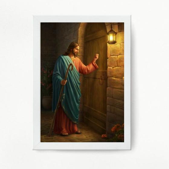 Imagem de Quadro Decorativo Jesus Batendo aPorta 45x34cm