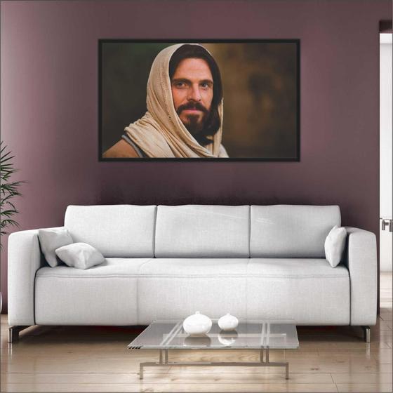 Imagem de Quadro Decorativo Jesus Com Moldura 1 metro x 60 cm TT02