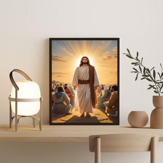 Imagem de Quadro Decorativo Jesus Iluminado 24x18cm