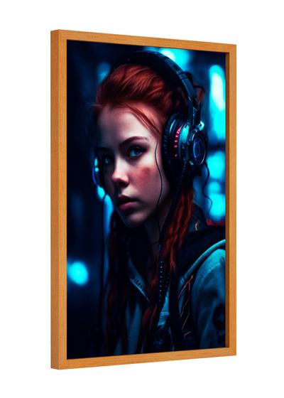 Imagem de Quadro decorativo - jovem música cyberpunk futurista