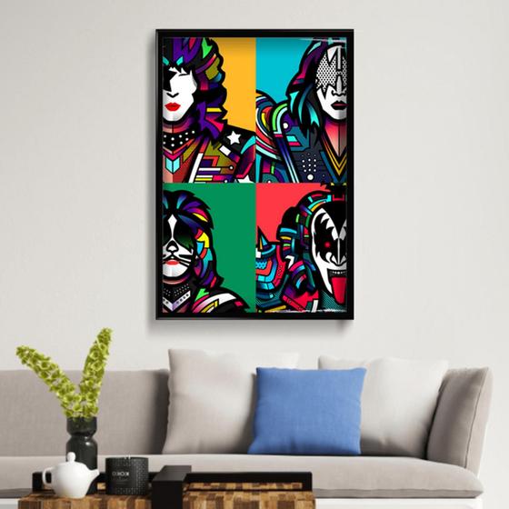 Imagem de Quadro Decorativo Kiss 40x60 cm Placa Decorativa em MDF para Decoração de interiores