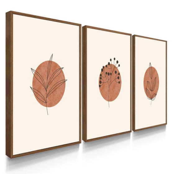 Imagem de Quadro Decorativo Kit Boho Botânico 55x40 Com Moldura 