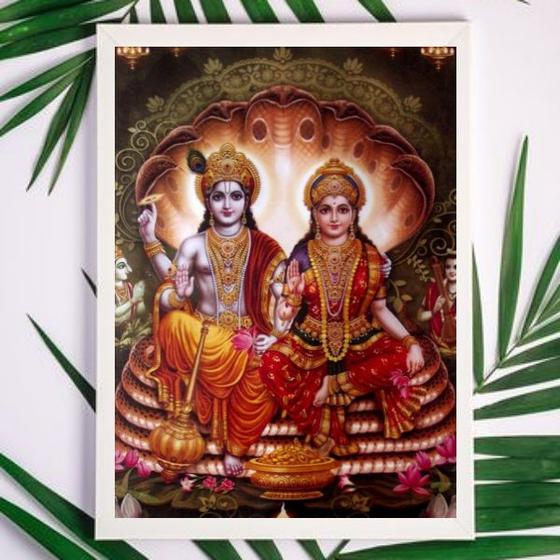 Imagem de Quadro Decorativo Lakshmi e Vishnu 24x18cm