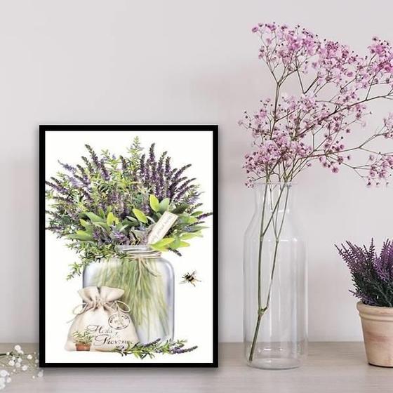 Imagem de Quadro Decorativo Lavanda Provençal 24X18Cm - Vidro Preta