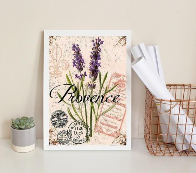 Imagem de Quadro Decorativo Lavanda Provence Retrô 33x24cm - com vidro