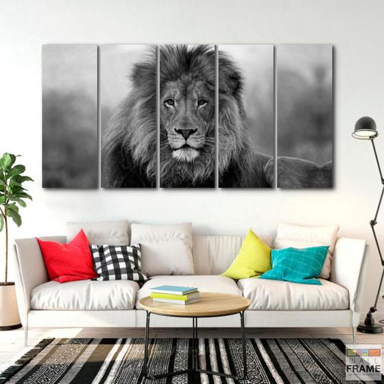 Imagem de Quadro Decorativo  Leao Rei Da Selva 140x65