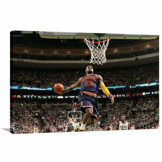 Imagem de Quadro decorativo LeBron James Enterrando NBA Tela em Tecido