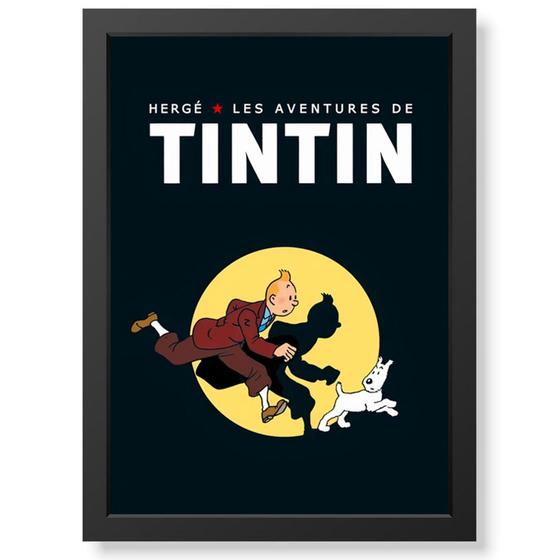 Imagem de Quadro Decorativo Les aventures de Tintin em vidro premium geek.frame decoração sala quarto presente