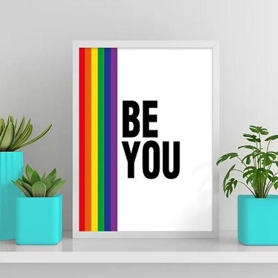 Imagem de Quadro Decorativo Lgbt Be You 24X18Cm - Com Vidro