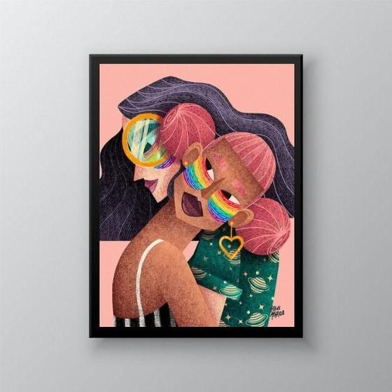 Imagem de Quadro Decorativo Lgbt Lesbicas 33X24Cm