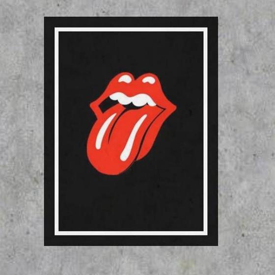 Imagem de Quadro Decorativo Língua Rolling Stones 24x18cm - com vidro