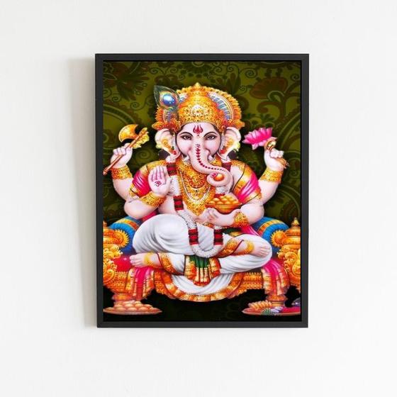 Imagem de Quadro Decorativo Lord Ganesha 24x18cm - com vidro